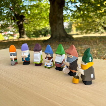 Wooden gnome figurines