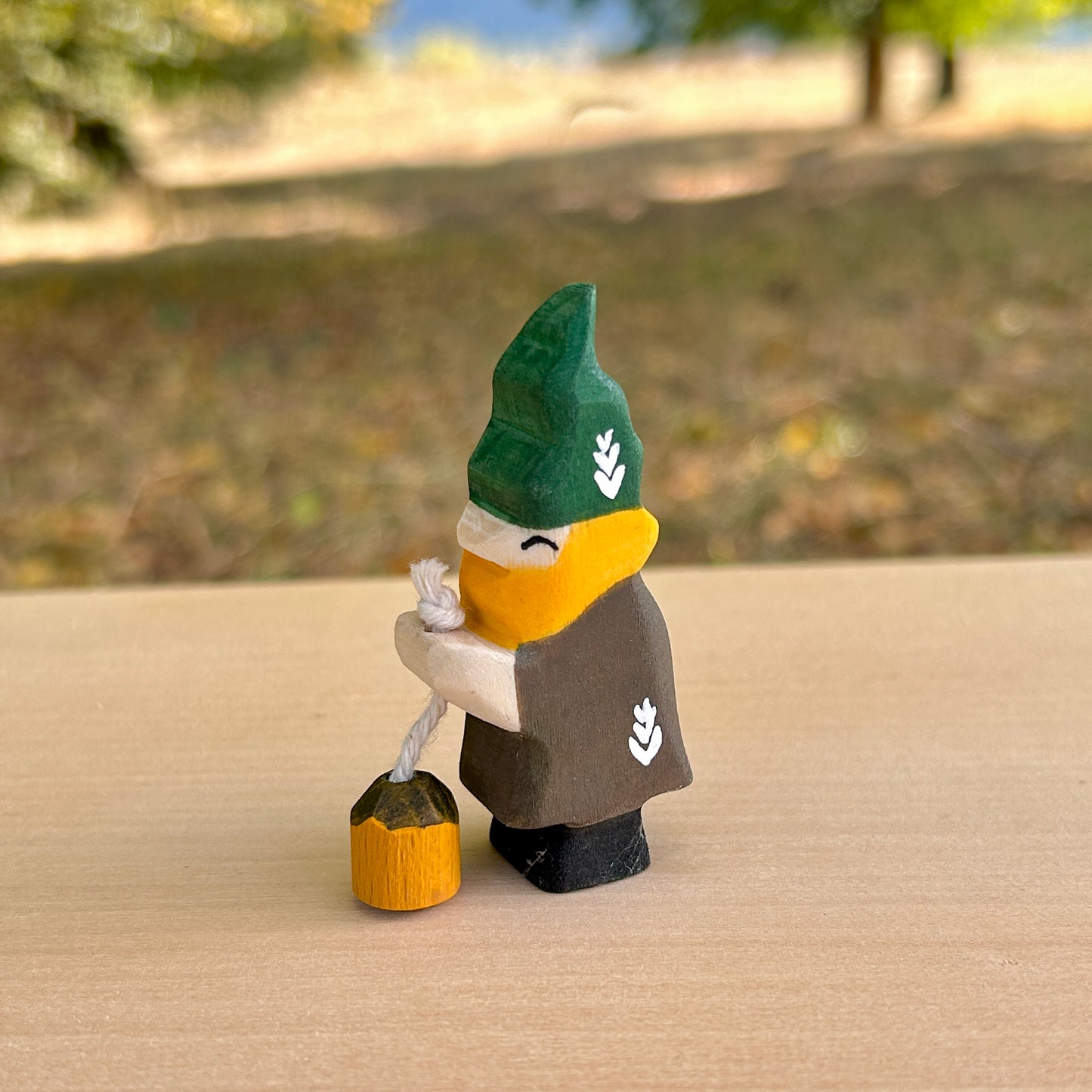 Wooden gnome figurines