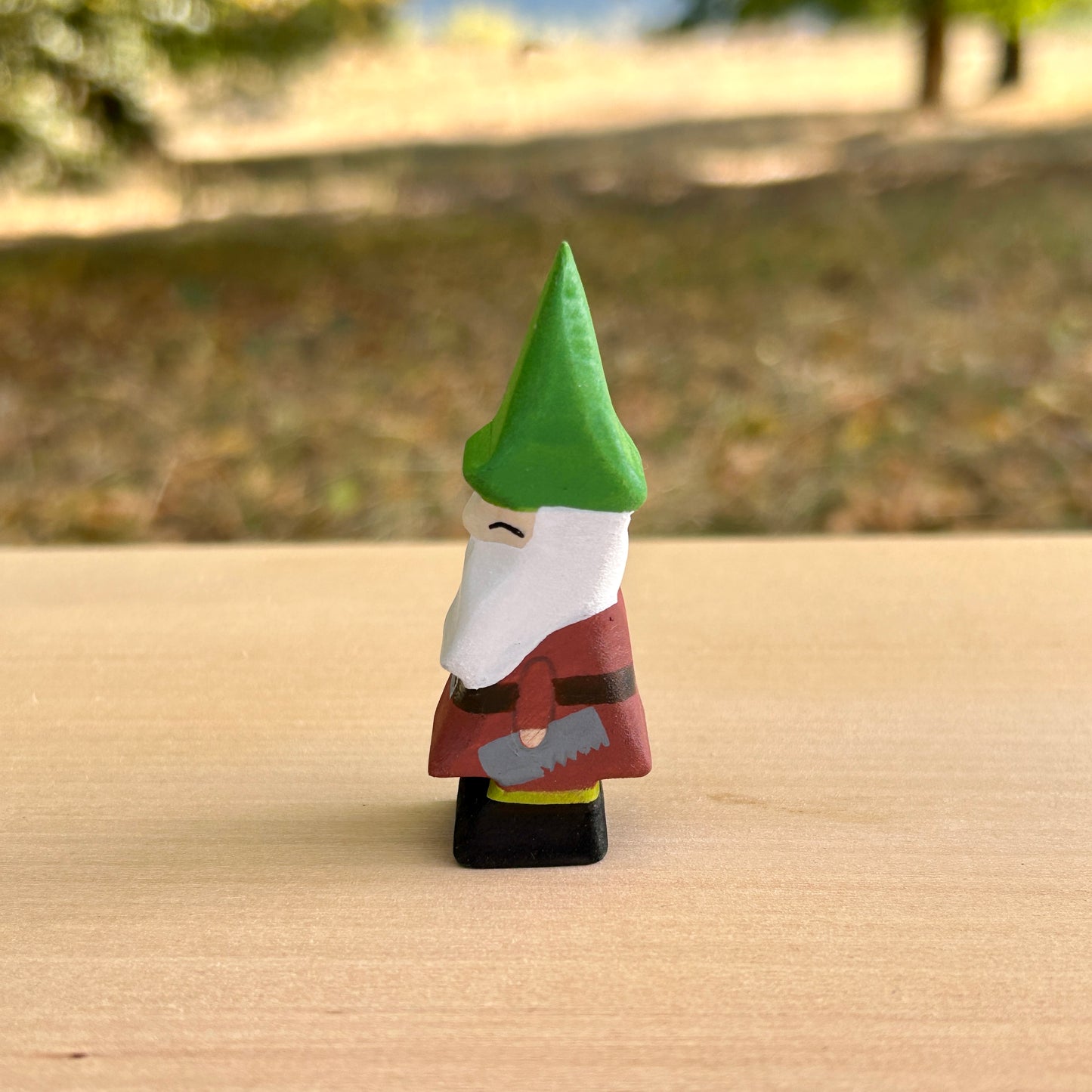 Wooden gnome figurines