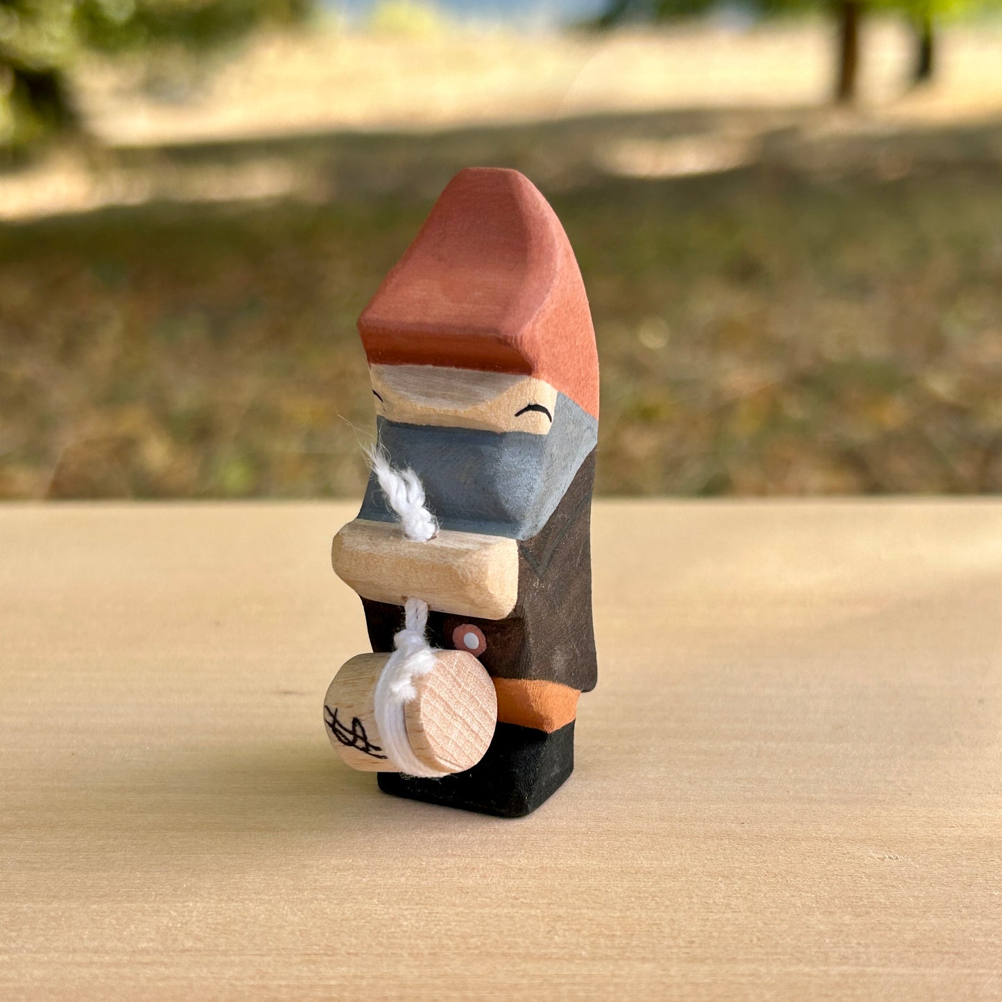 Wooden gnome figurines