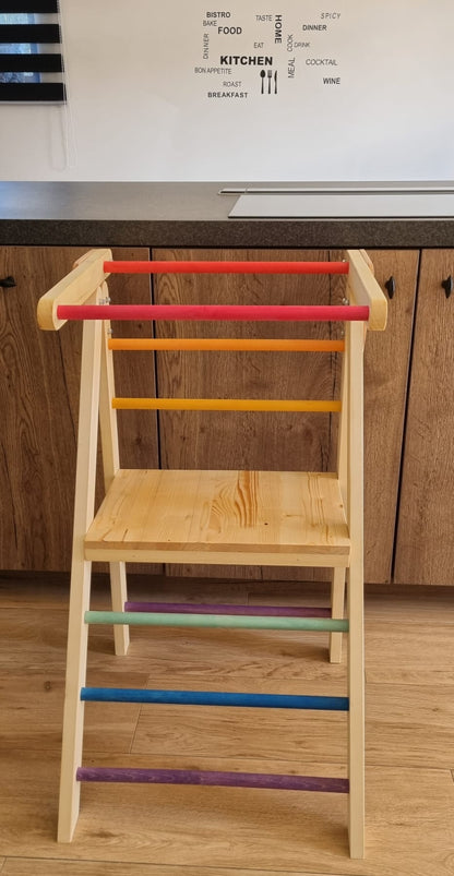 Foldable Learning Tower, Toddler Kitchen Helper Tower