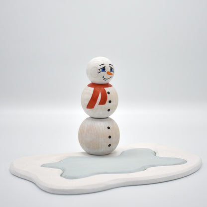 Wooden snowman toy decoration