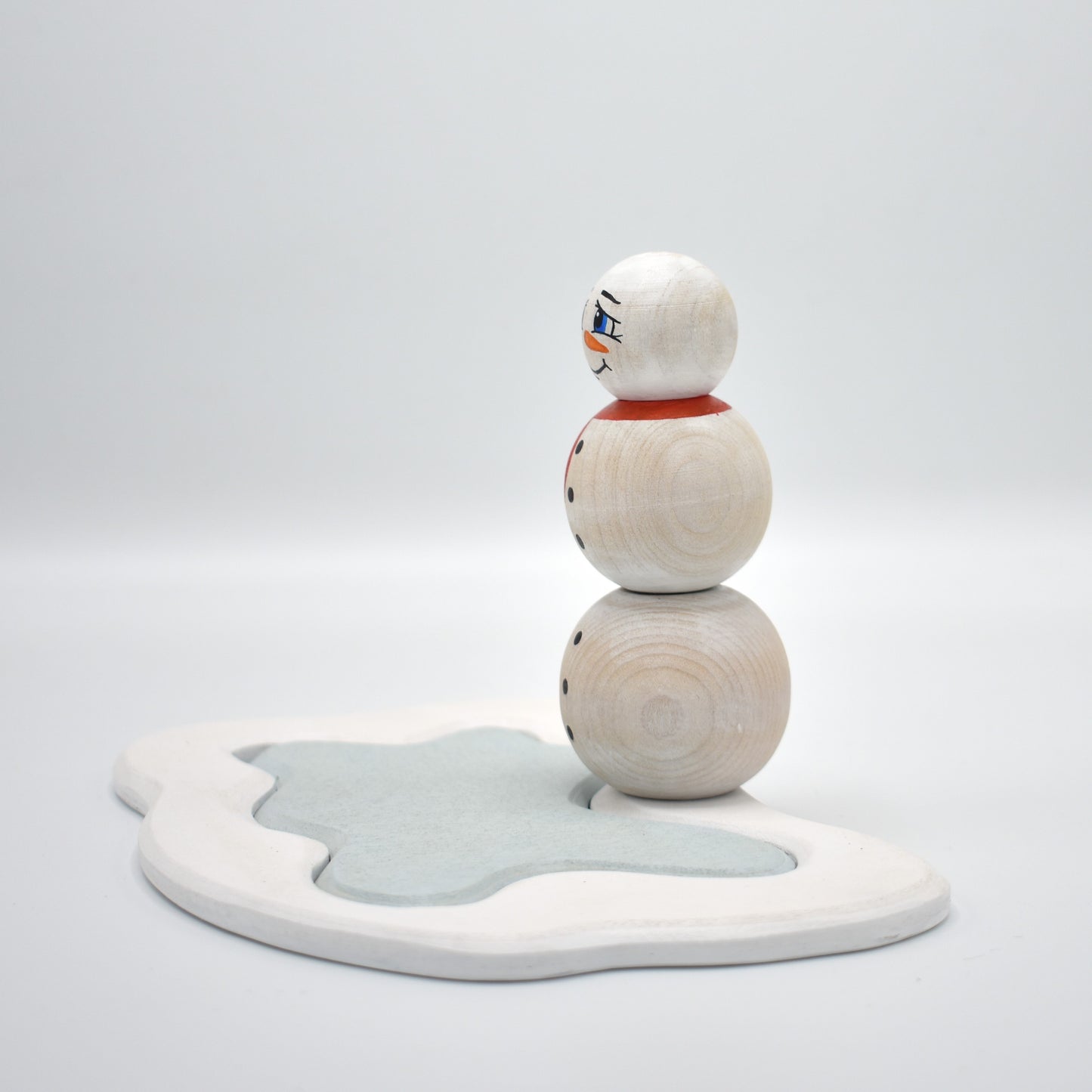 Wooden snowman toy decoration