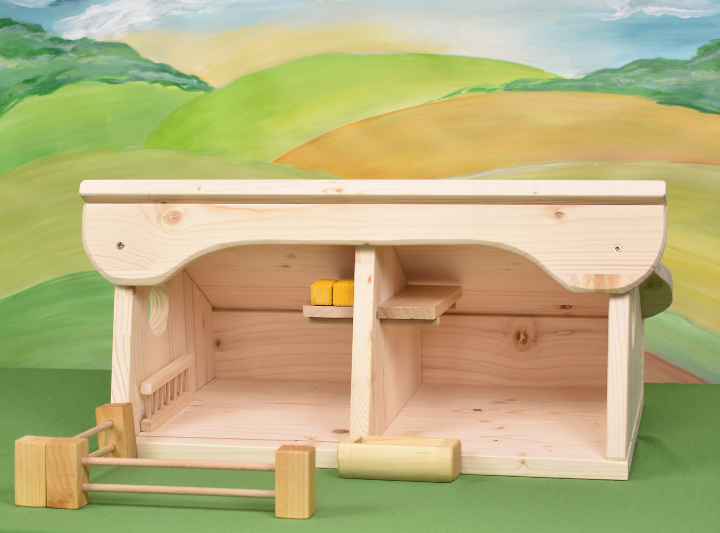 Wooden Toy Barn for Farm Animals