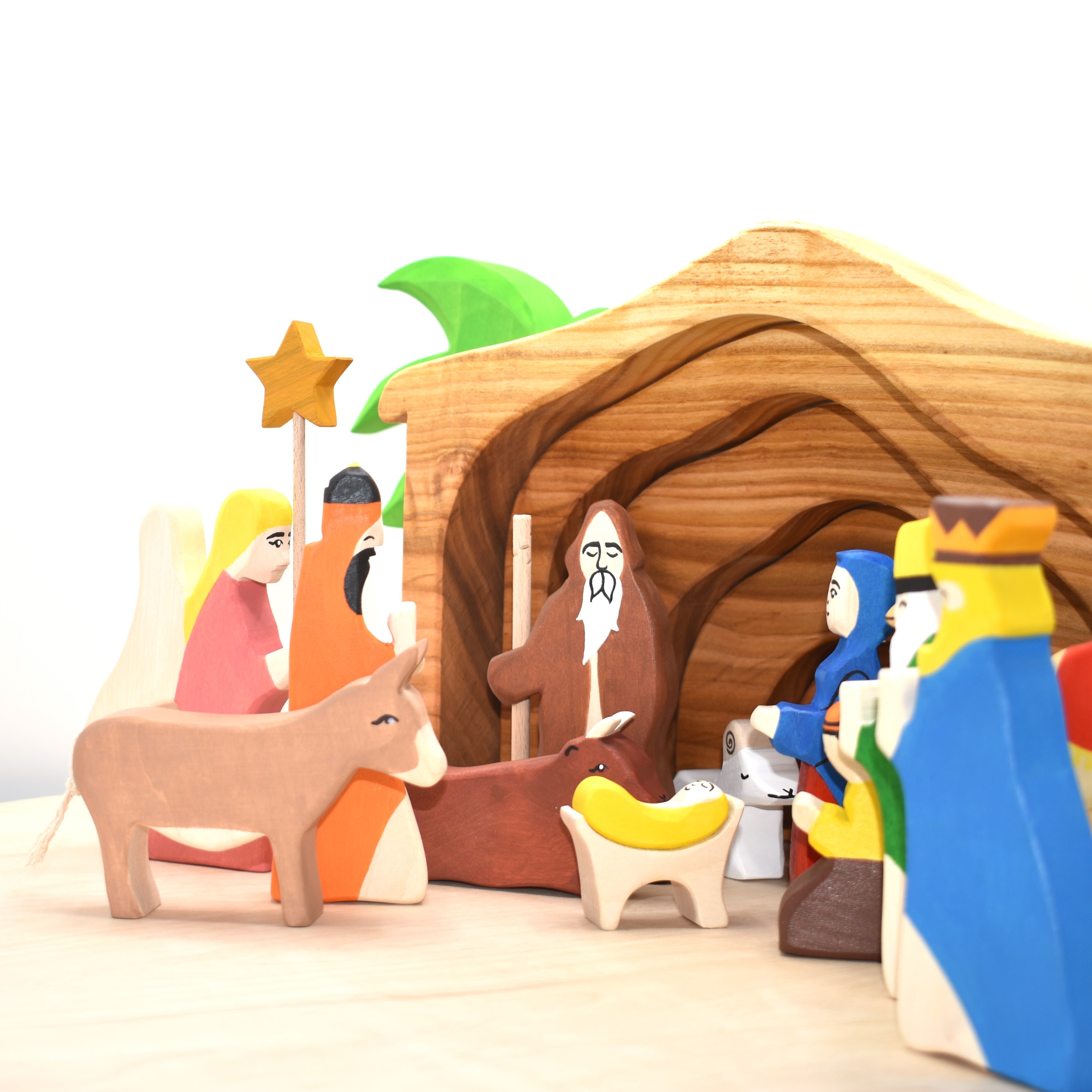 Childrens wooden hot sale nativity set