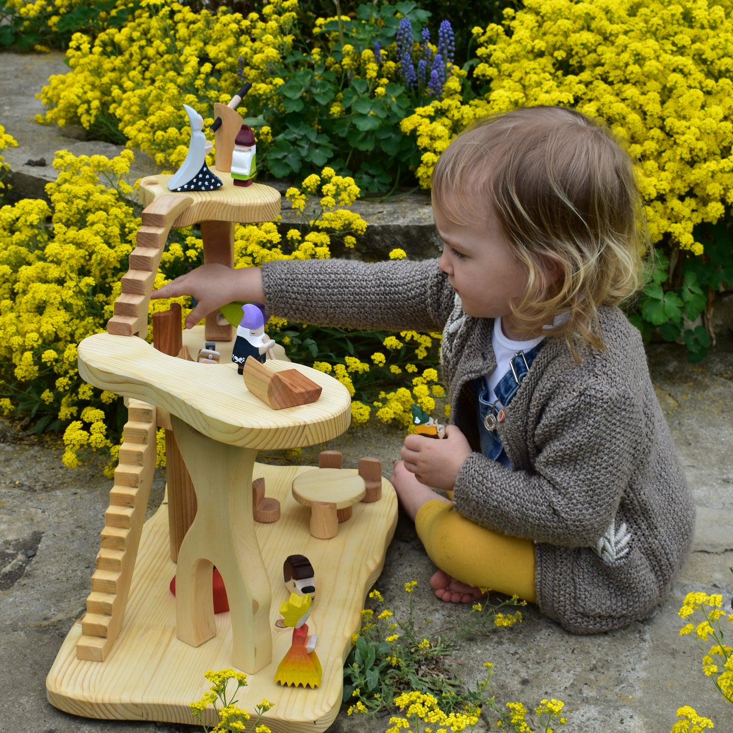 Wooden gnome figurines