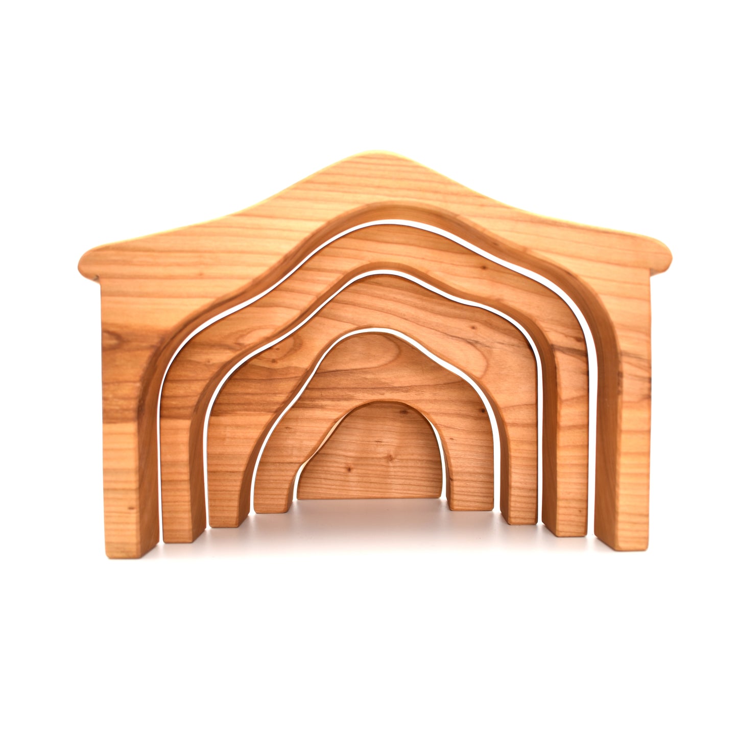 Wooden toy barn - Waldorf stacking toy