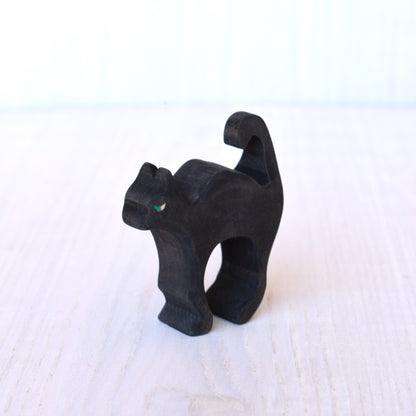 Black cat figurine, wooden toy