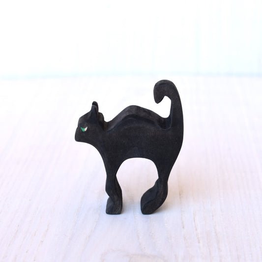 Black cat figurine, wooden toy