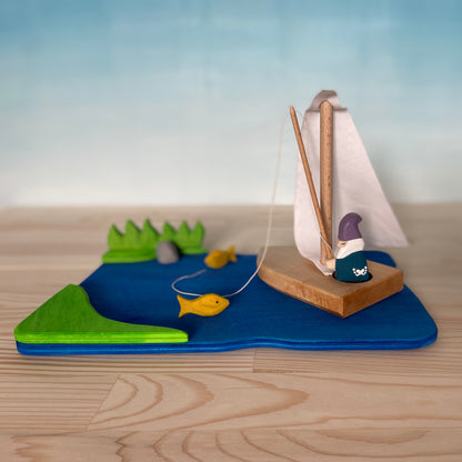 Fisherman & Wooden toy boat | Waldorf toys