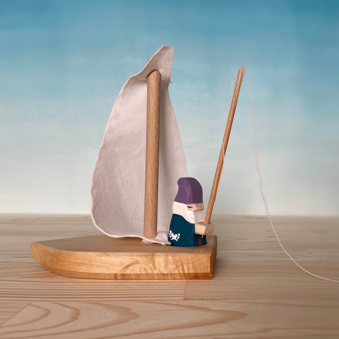 Fisherman & Wooden toy boat | Waldorf toys