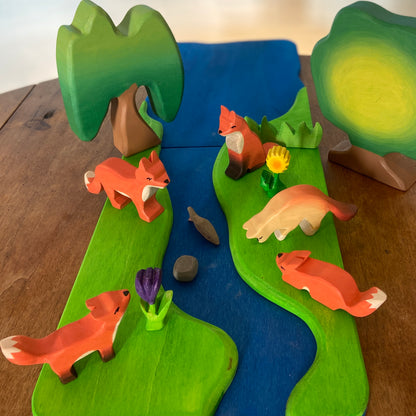 Wooden animal toys - Foxes | Waldorf toys