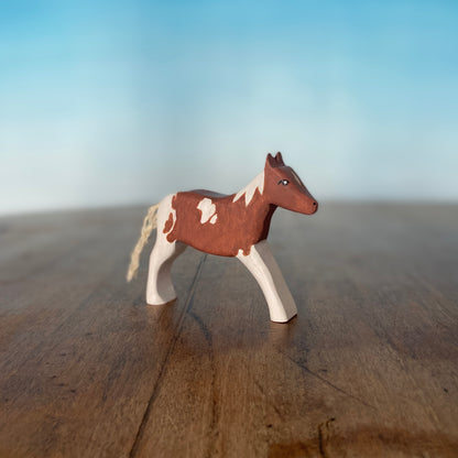 Wooden farm animals - Horse family | Waldorf toys