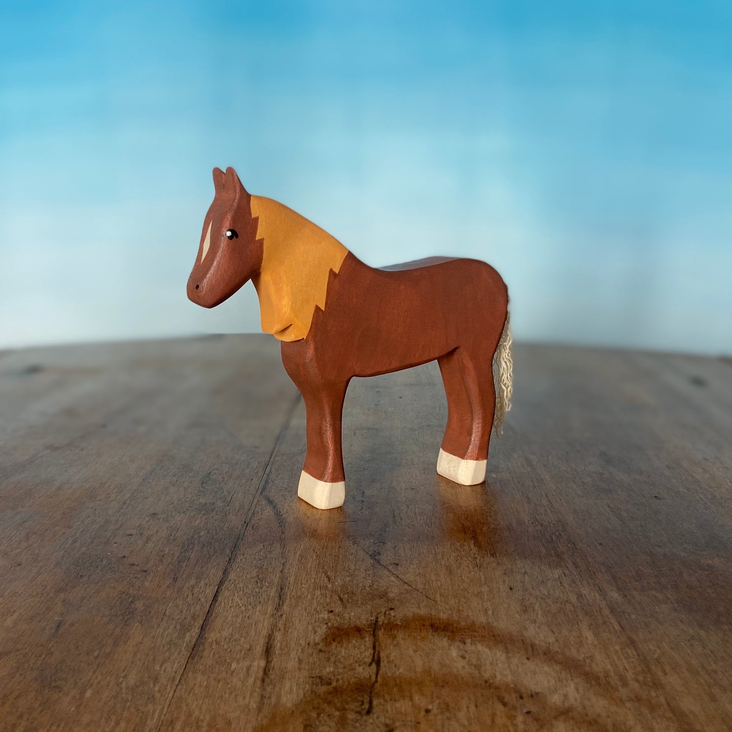 Wooden farm animals - Horse family | Waldorf toys