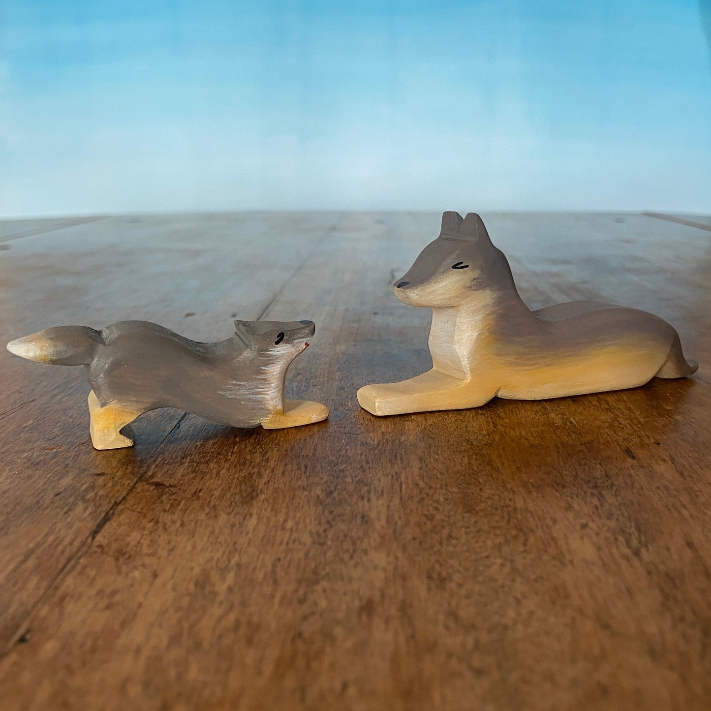 Wooden forest animals - Wolf family | Waldorf toys