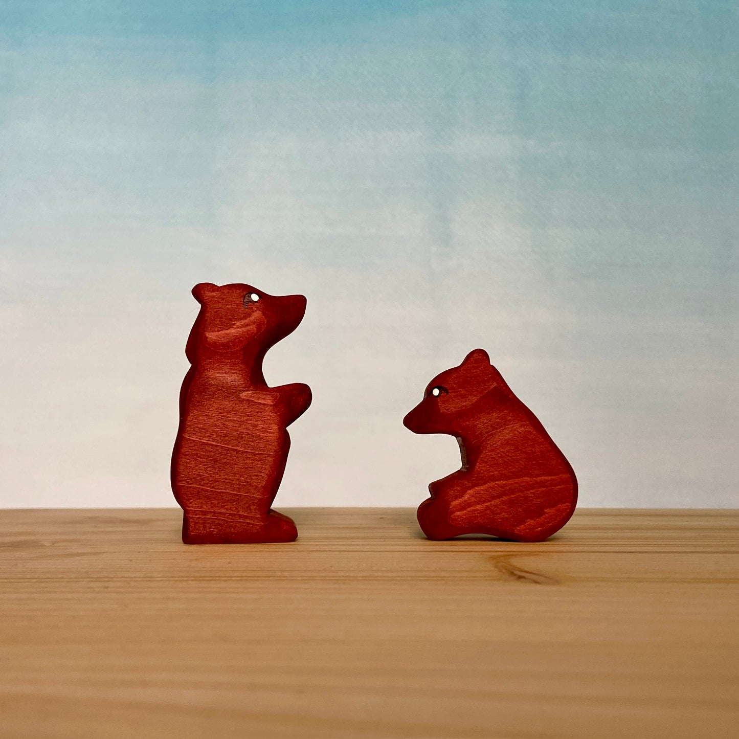 Wooden animals - Bear & Cubs | Waldorf toys