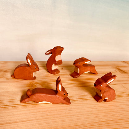 Wooden animals - Rabbits | Waldorf toys