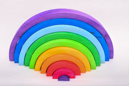 Wooden Rainbow Stacker - 10 arches