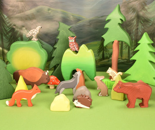 Woodland animals - Waldorf wooden toys